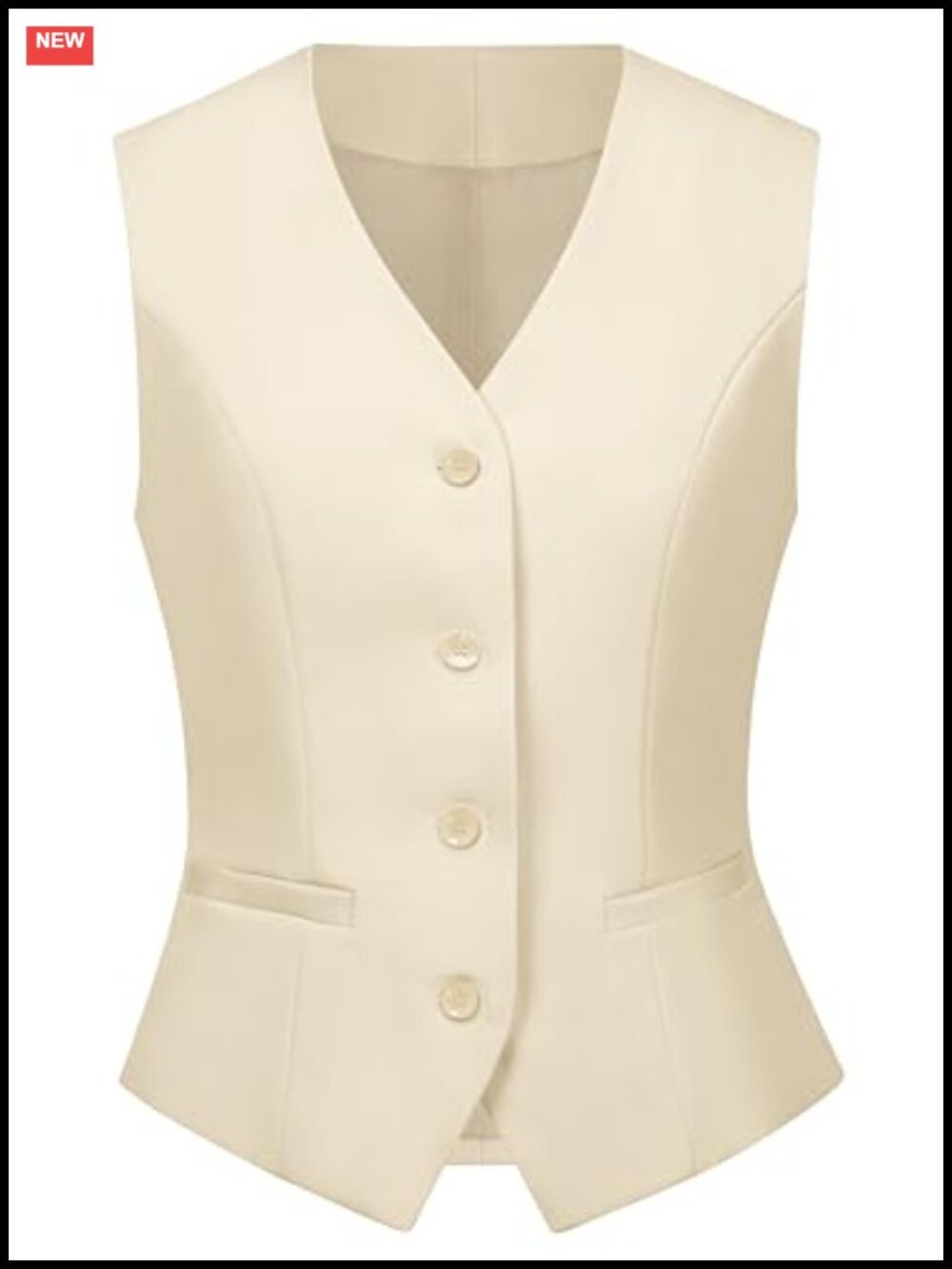 Womens Suit Vest Polyester Formal Fitted Business Dress Waistcoat
